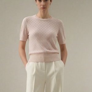 Lightweigh Tencel Silk Blend Textured Knit Pullover