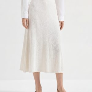 Lightweight Flowy Tencel Blend Knit Midi Skirt