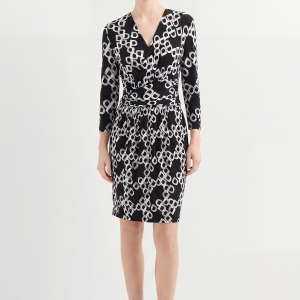 Luxury Mulberry Silk Geometric Breathable Midi Dress