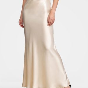 Smooth 100% Mulberry Silk Maxi Mermaid Skirt