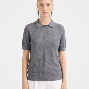 Soft Refined Wool Silk Short Sleeve Knit Pullover