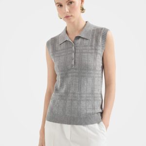 Breathable Linen Blend Sleeveless Knit Tank Top